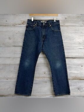 ⛱️Classic Straight-Leg Men's Jeans in Dark Blue Denim